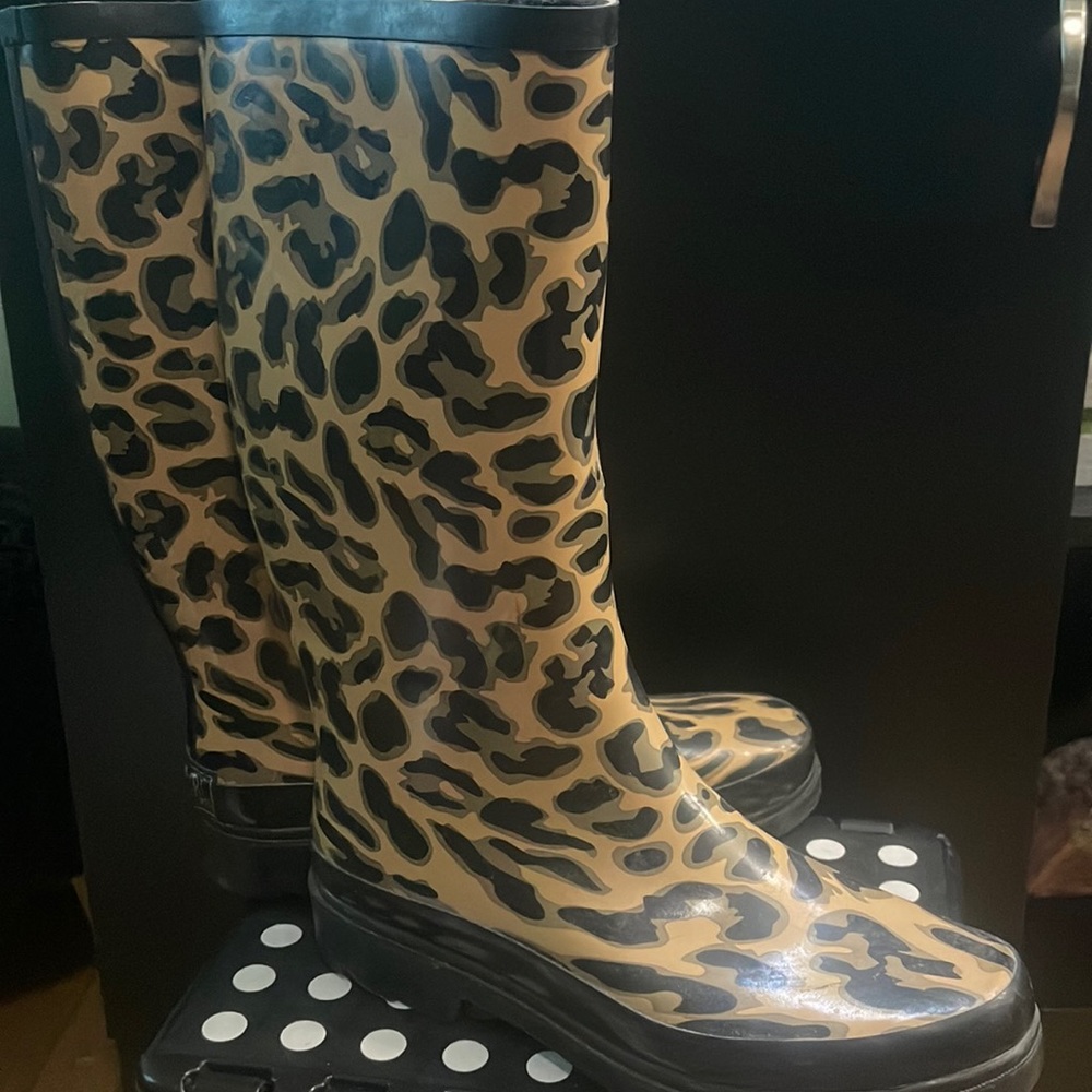 Leopard Cheetah Print Rain Boots